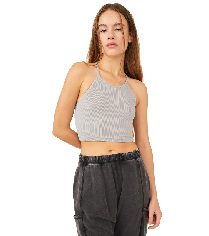 Free People Cropped Run Yoga Tank Nickel Grey Redefining Women's Fashion