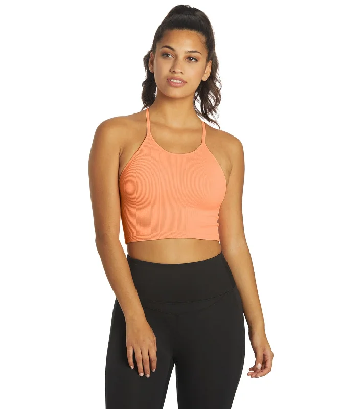 Free People Cropped Run Yoga Tank Peach Horizon New Styles Just In