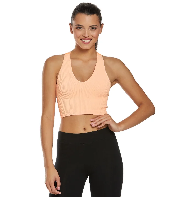 Free People Free Throw Yoga Crop Peach Gorgeous Glamour Collection