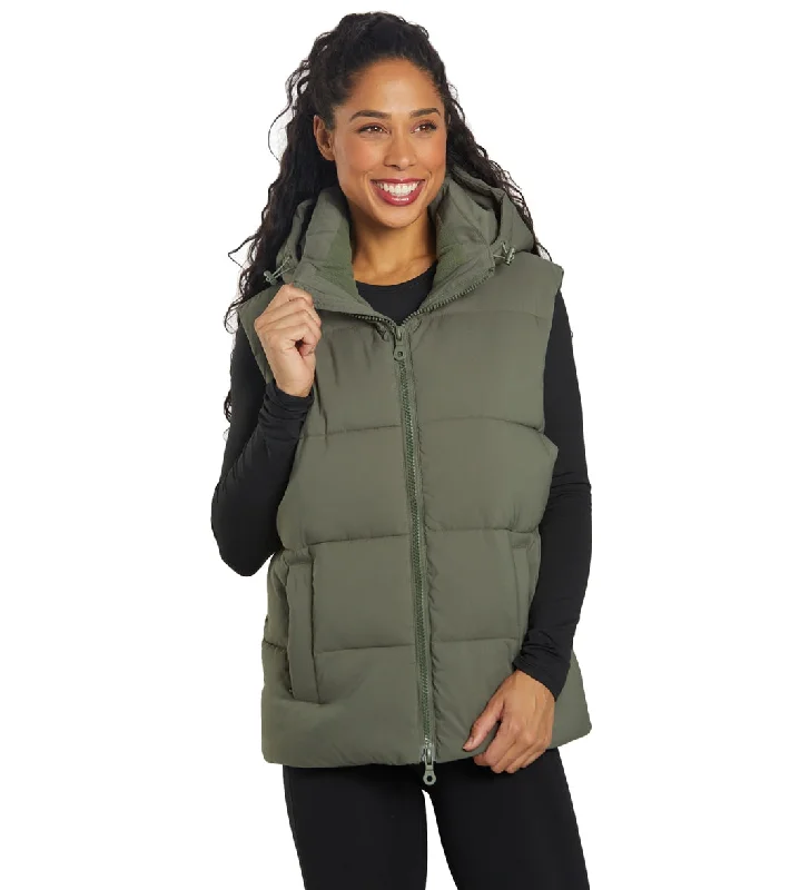 Girlfriend Collective Puffer Vests Thyme Wardrobe Essentials