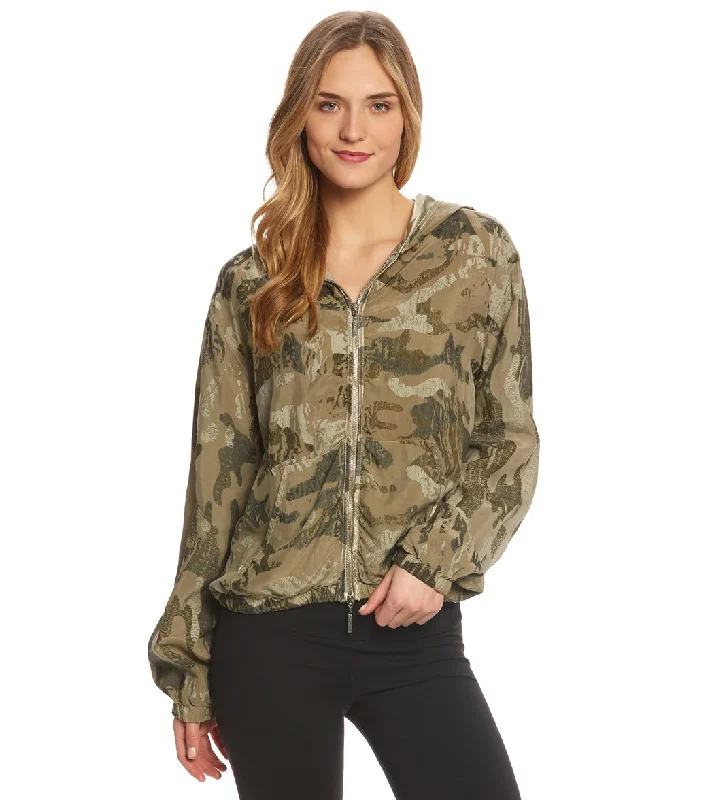 Hard Tail Zip Hoodie Camo Print Sand Chic Styles