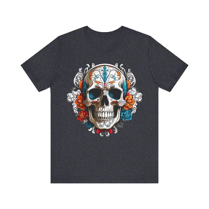 Mexican Style Skull &Flower T-Shirt Exclusive Sale