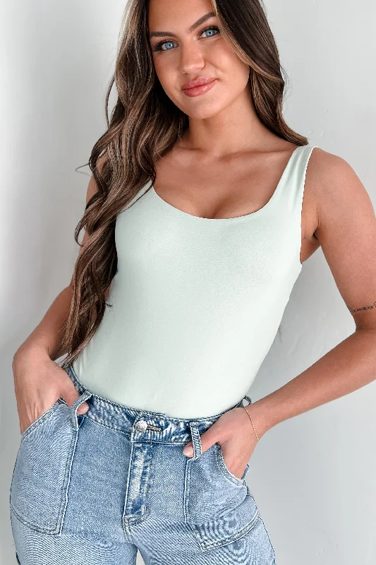 New Hobbies Scoop Neck Tank Bodysuit (Sprout Green) Everyday Wear