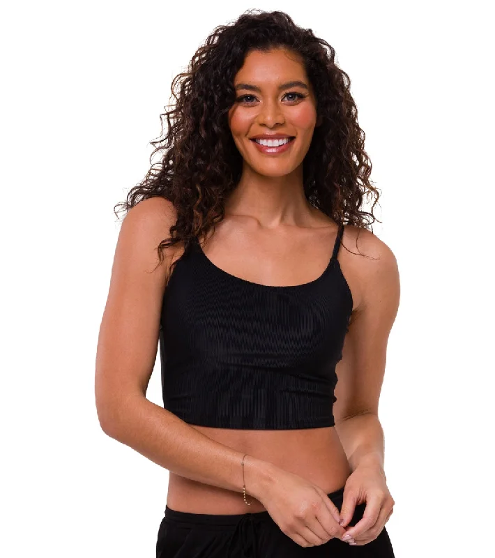 Onzie Belle Cami Yoga Crop Black Rib Minimalist Office - Ready Style