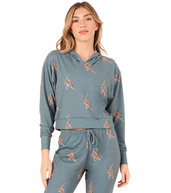 Onzie Crop After Yoga Hoodie Pale Cacti Tiger Eco Friendly Fashion Sale