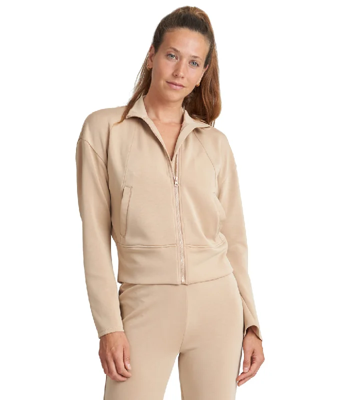 Thrive Societe Bell Sleeve Zip Jacket Fawn Stay Ahead In Style