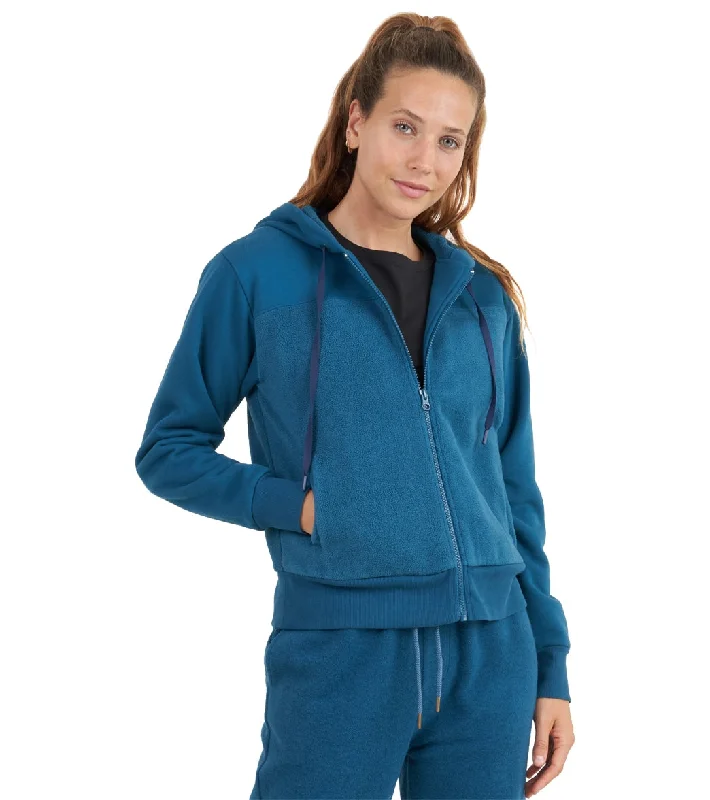 Thrive Societe Sherpa Zip Hoodie Blue Coral Trending Items