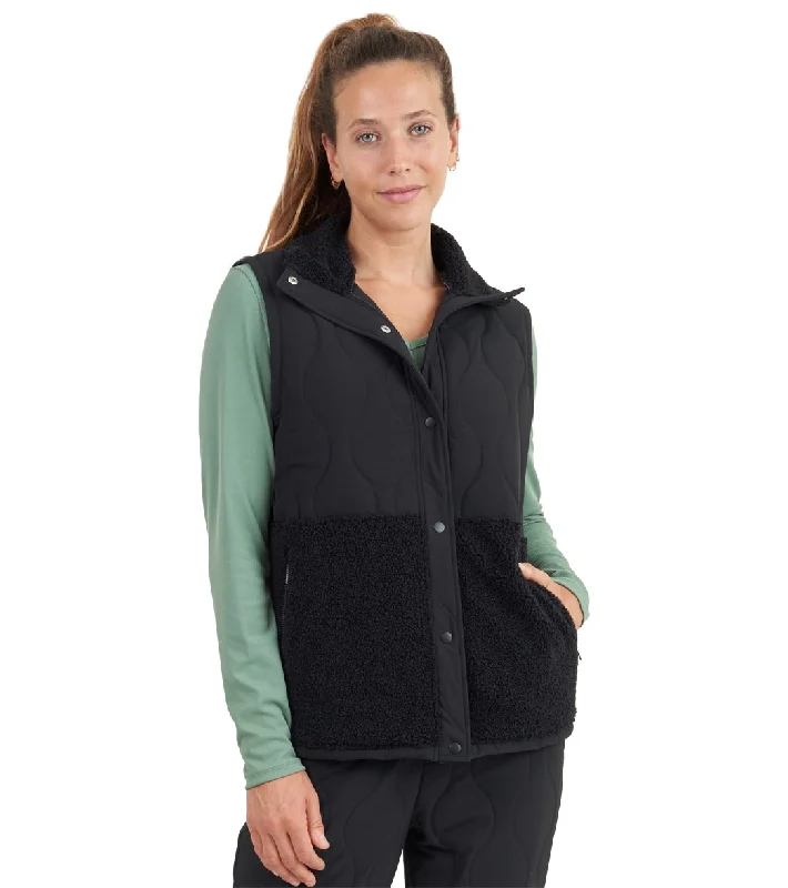 Thrive Societe Teddy Quilted Vest Black Premium Quality Garments