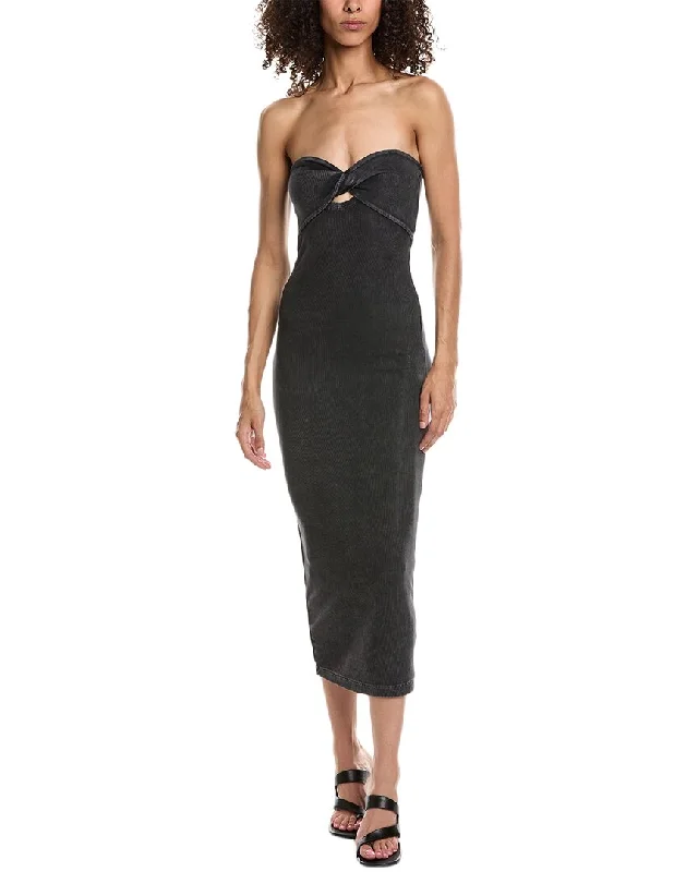 John Elliott Mineral Wash Gemini Rib Twist Maxi Dress Hollywood Glam Award - Show Style