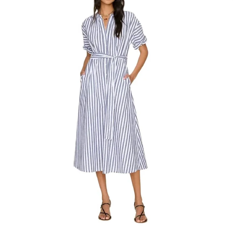 Liora Dress In Twilight Stripe Dreamy Draping