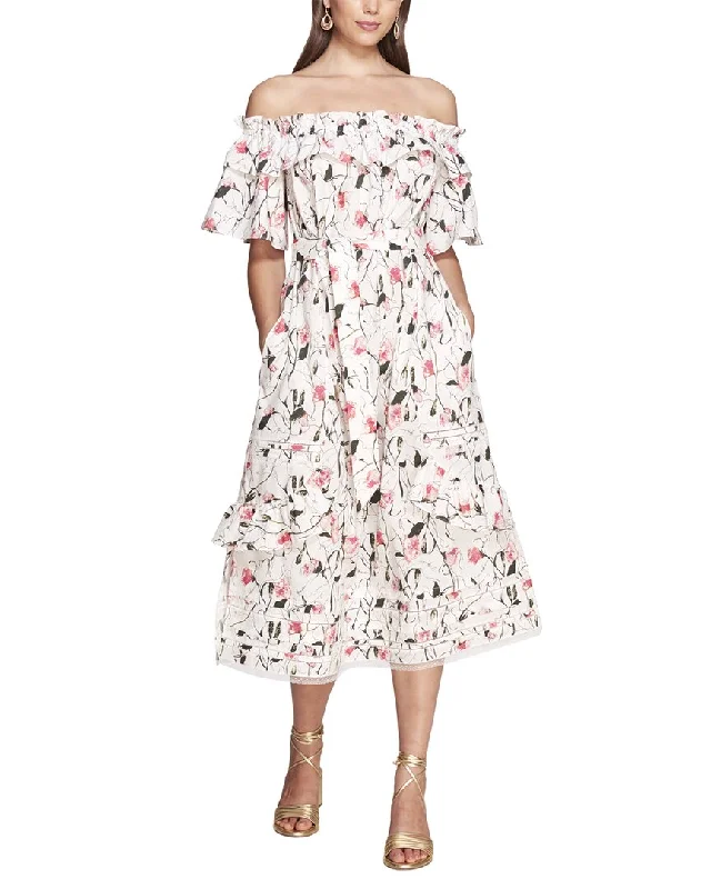 Marchesa Notte Rosie Printed Dress Popular Collection