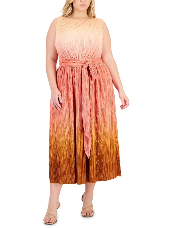 Plus Womens Ombre Polyester Midi Dress Huge Price Cut