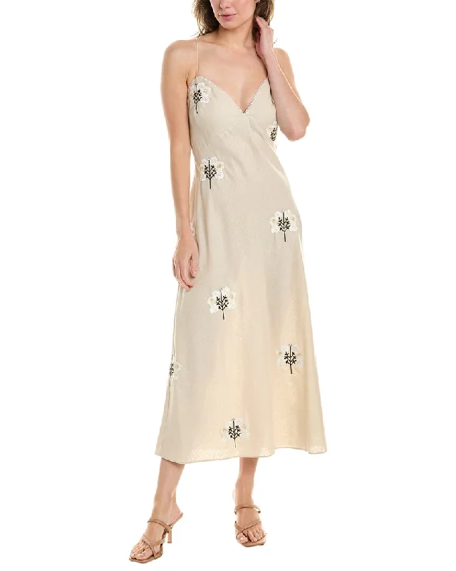 Sachin & Babi Cara Linen-Blend Midi Dress Discover Now