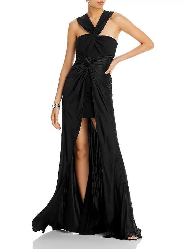 Womens FRONT SLIT Polyester Evening Dress Limited Stock, Big Sale