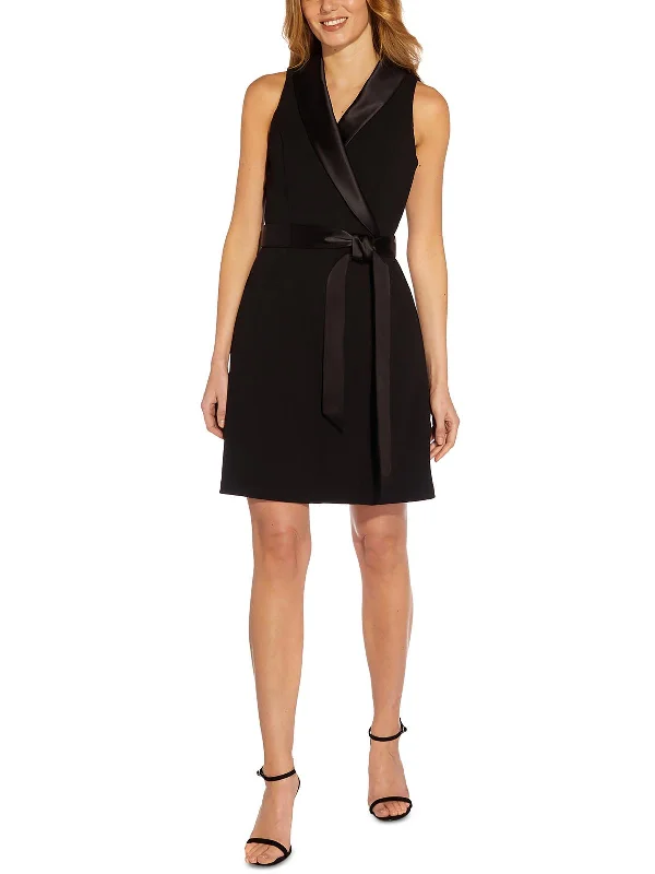 Womens Knee Length Mixed Media Wrap Dress From Casual To Classy