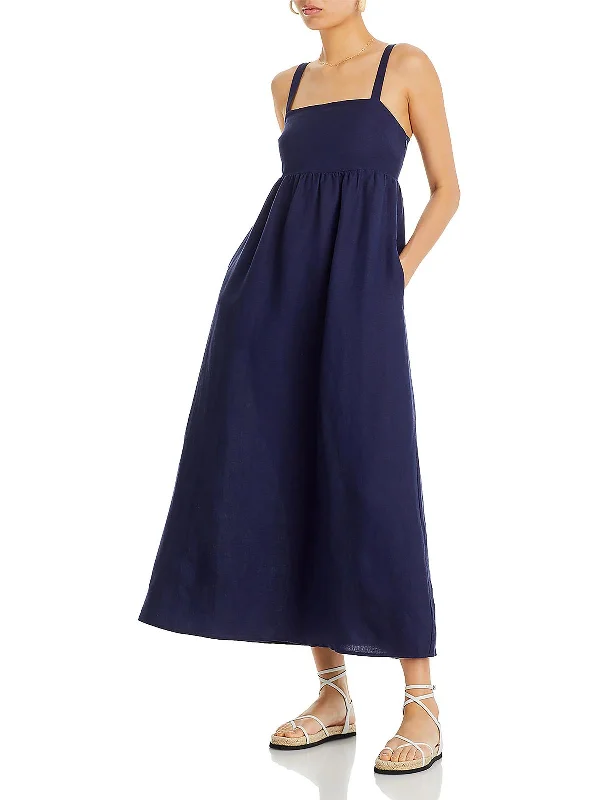 Womens Midi Pleated Midi Dress Brand Name Clothing Discount Extravaganza