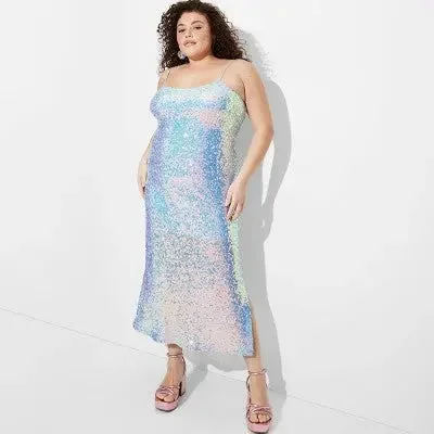 New - Women's Sequin Slip Midi Tank Dress - Wild Fable Light Best Deals Of The Season