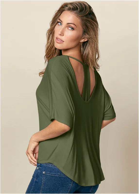 Racerback Basic Top - Olive Anniversary Sale