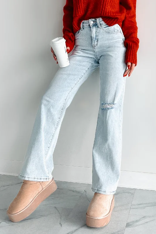 DOORBUSTER Demi High Rise Flying Monkey 90's Vintage Flare Jeans (Light) Top Brand Discounts