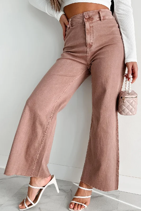 Keeping An Open Mind High Rise Wide Leg Jeans (Vintage Mauve) Fashion Sale