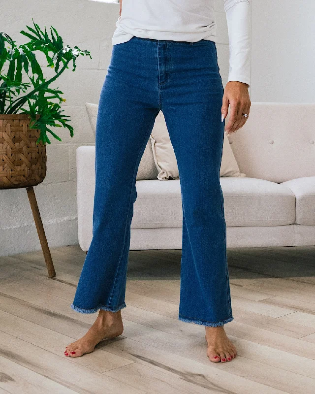 Bristol Wide Leg Crop Pants - Medium Wash FINAL SALE Clearance Event