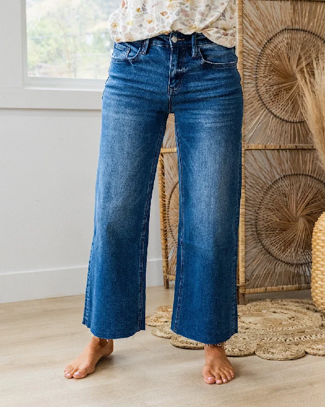 Vervet Lindsay Raw Hem Crop Wide Leg Jeans Mother's Day Special